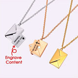Personalized Love Letter Necklace w/ Rose Gift Box, Gold - OurCoordinates
