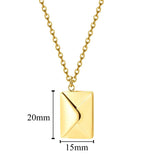 Personalized Love Letter Necklace w/ Rose Gift Box, Gold - OurCoordinates