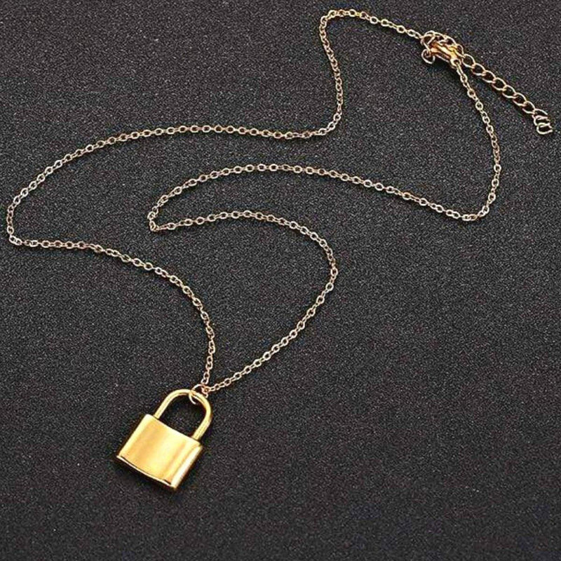 Custom Engraved Padlock Necklace Lock Pendant Necklace 
