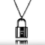 Personalized Padlock Necklace, Black - OurCoordinates