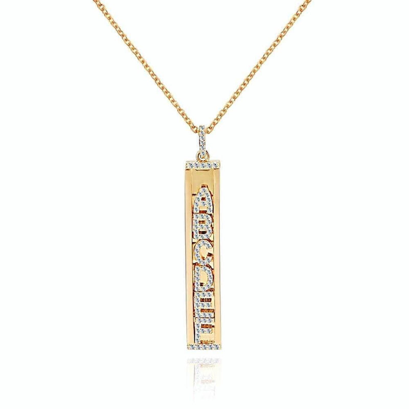 Personalized Sliding Charm Necklace, Gold - OurCoordinates