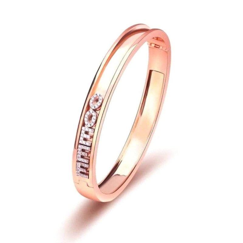 Personalized Sliding Diamond Charm Bracelet, Rose Gold - OurCoordinates