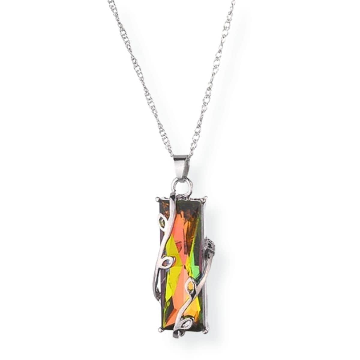 Rainbow Crystal Tree Of Life Pendant Necklace, - OurCoordinates