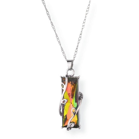 Rainbow Crystal Tree Of Life Pendant Necklace, - OurCoordinates
