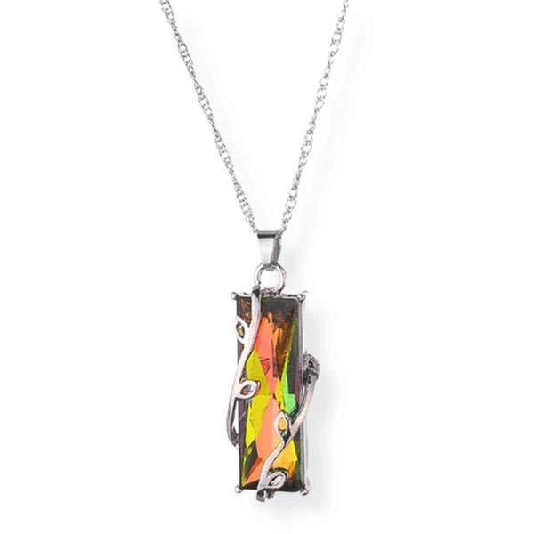 Rainbow Crystal Tree Of Life Pendant Necklace, - OurCoordinates