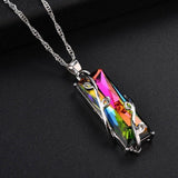 Rainbow Crystal Tree Of Life Pendant Necklace, - OurCoordinates