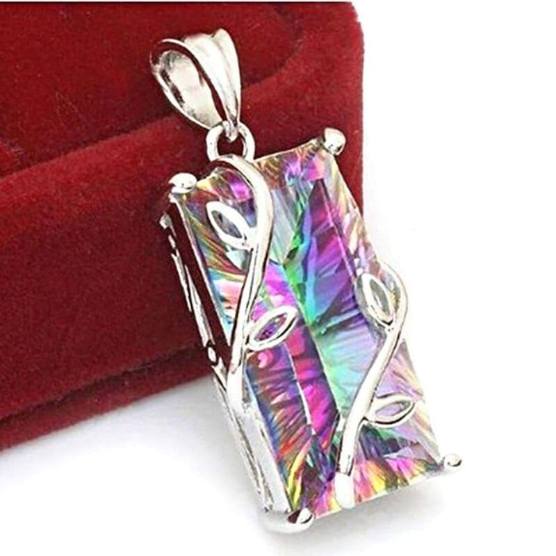 Rainbow Crystal Tree Of Life Pendant Necklace, - OurCoordinates