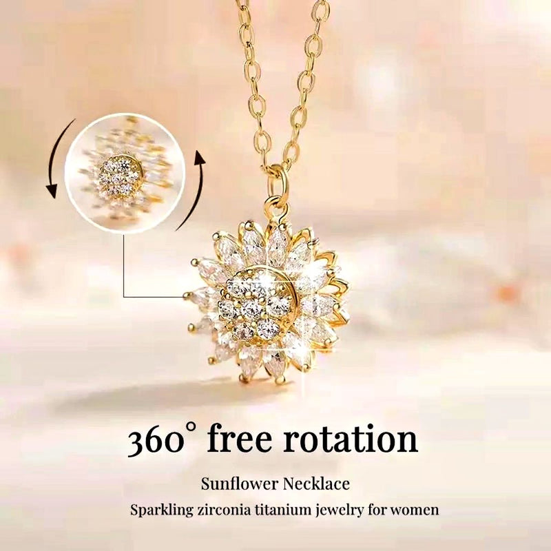 Spinning Flower Necklace, Gold - OurCoordinates