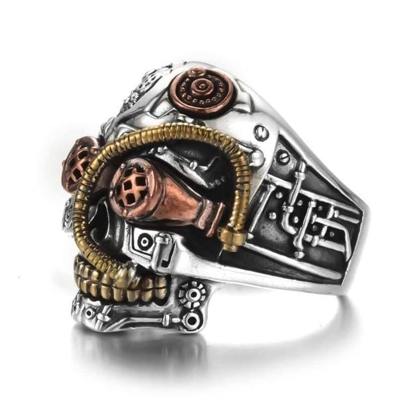 Stainless Steel Vintage Candy Skull Ring, 8 - OurCoordinates