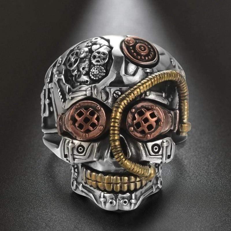 Stainless Steel Vintage Candy Skull Ring, 8 - OurCoordinates