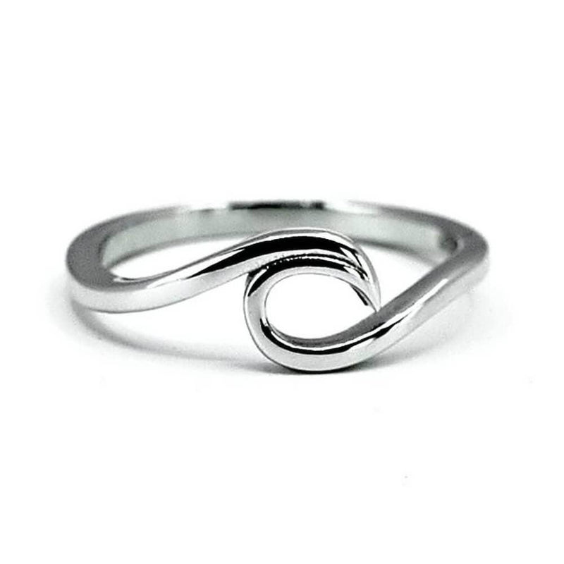 Sterling Silver Wave Ring, Silver - OurCoordinates